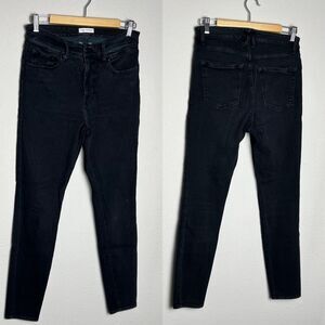 Good American Good Waist Slit Jeans GLSW419T Black210 Size 6 / 28